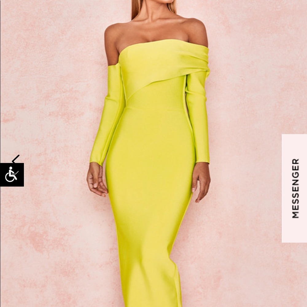 HouseofCB DRAPED SHOULDER MAXI BANDAGE DRESS -